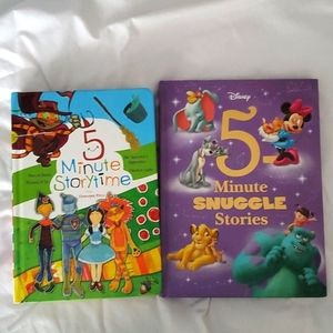 : 2 book lot of 5-Minute disney snuggle stories &  storytime bedtime